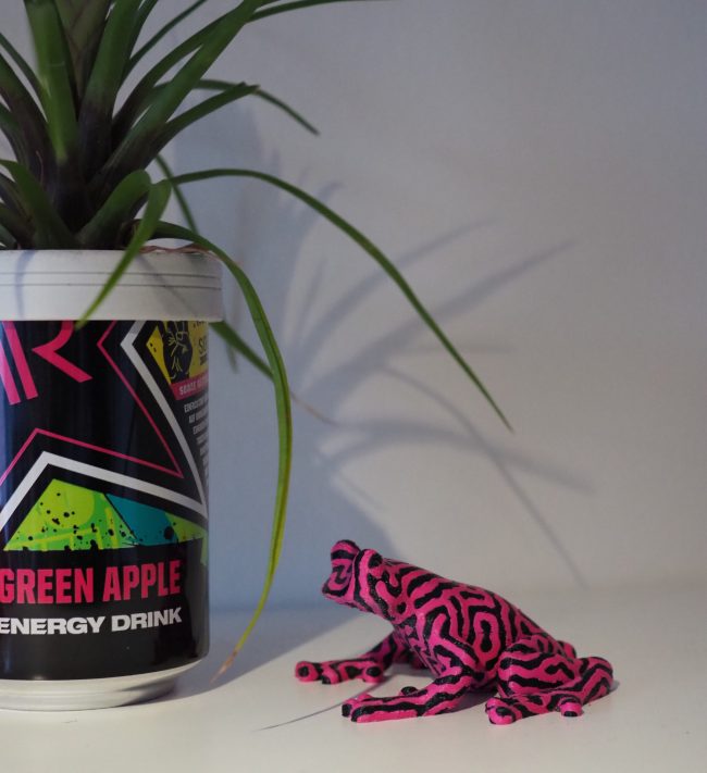 Upcycling_Dose dank 3D-Druck zur Vase umfunktioniert