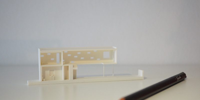 Querschnitt eines 3D-gedruckten Wohnhauses